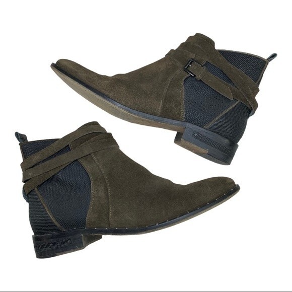 Freda Salvador Dream Wrap Brown Suede Booties Boots 8.5 - Picture 3 of 10